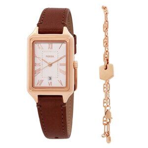 NWT Authentic Fossil Raquel Quartz White Dial Women's Watch